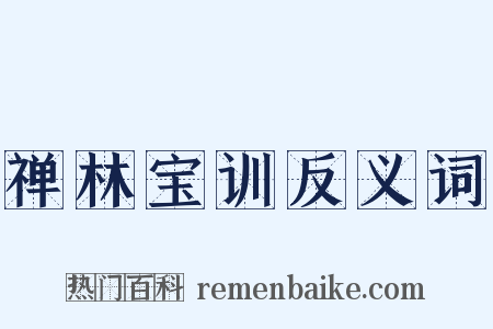 禅林宝训反义词是什么意思的图片